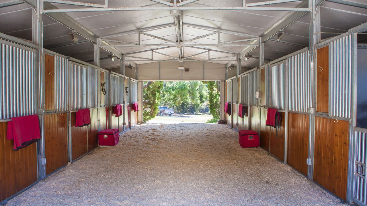 Seamair Farm features covered stalls -- but does not come with horses.