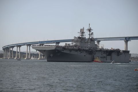 One America-class amphibious assault ship is included in the Navy's 2017 budget. Amphibious assault ships can deploy aircraft, including the new F-35 fighter jets.