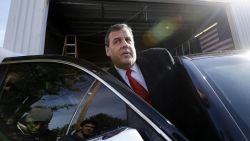 Republican presidential candidate, New Jersey Gov. Chris Christie gets in his car after a campaign event, Saturday, Feb. 6, 2016, in Bedford, N.H. (AP Photo/Elise Amendola)