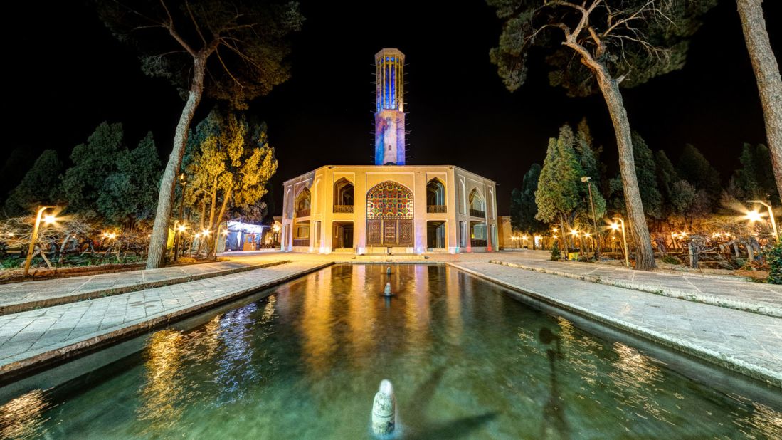 The 18th-century Dolat Abad garden follows a classic Iranian design, and has a distinctive windcatcher -- a building used to provide natural air conditioning. 