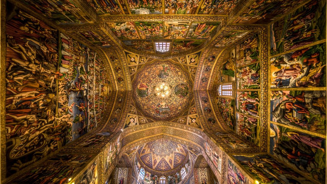 "I was amazed by the golden color of the ceiling and the unique paintings all around," says Ganji. "I put my camera on the floor and tilted it upwards using a wide lens to capture this photo."