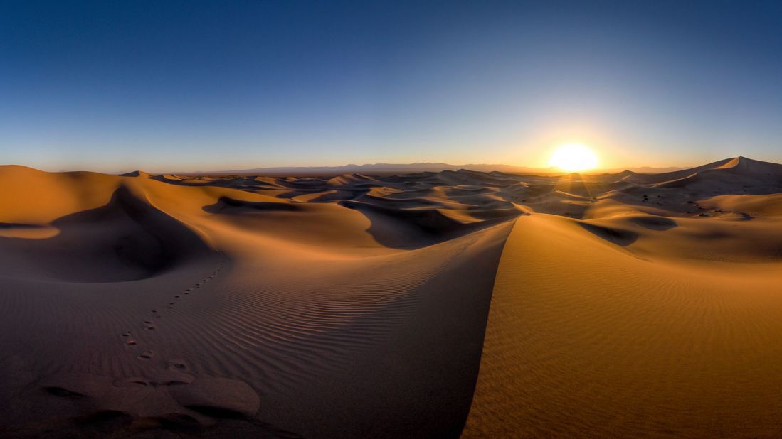 "This is taken on a regular day and shows what a desert is supposed to look like -- dry and hot white sands shining under the sunlight."<br />