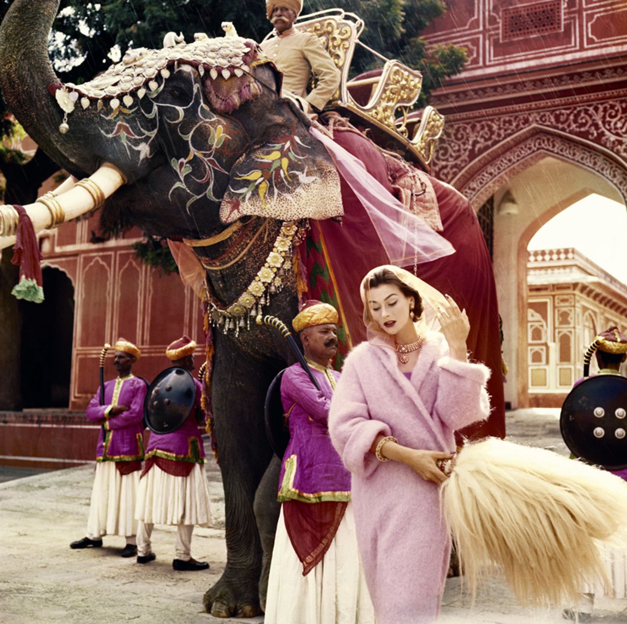 Anne Gunning in Jaipur by Norman Parkinson, 1956. Vogue 100: A Century of Style is at the National Portrait Gallery, London, from 11 February-22 May 2016, sponsored by Leon Max.