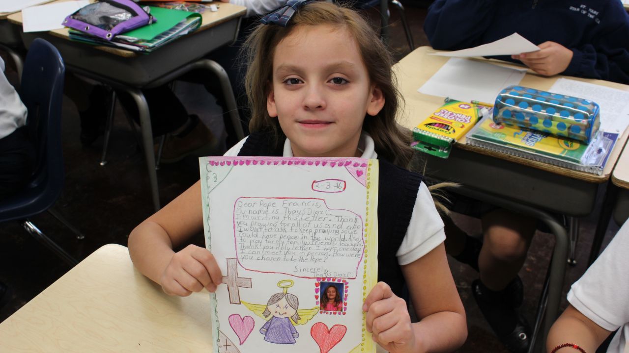 Thays Diaz asks, "How were you chosen to be the Pope?"