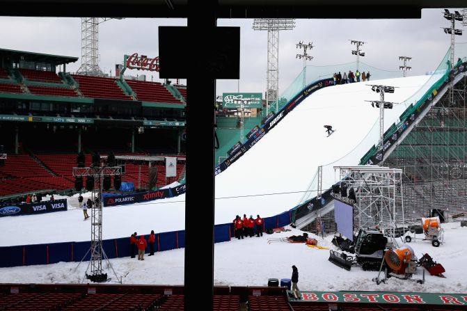 The baseball stadium has been transformed for the U.S. Grand Prix and FIS World Cup meet which takes place on Thursday and Friday.