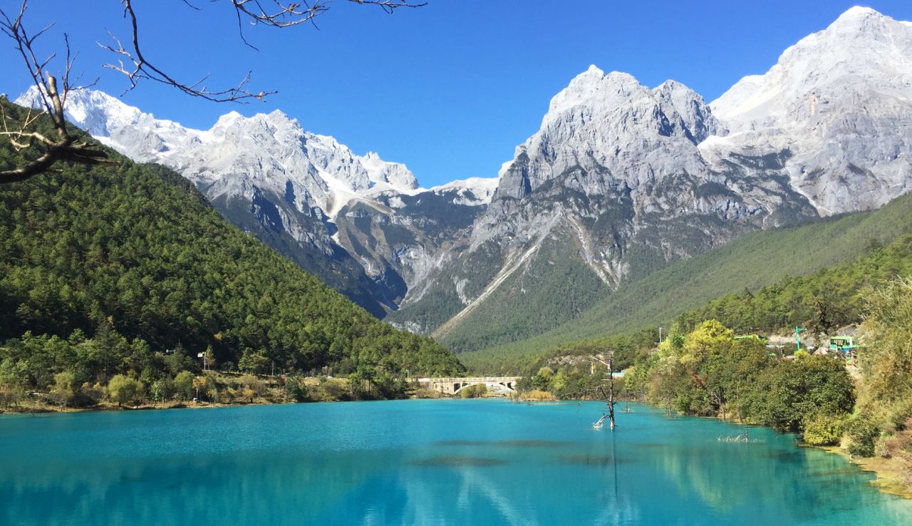 Blue Moon Valley is on Yunnan's Jade Dragon Snow Mountain. By all appearances, it contains some of the bluest water ever.