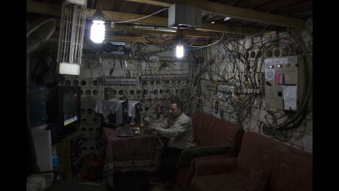 Keeping the lights on: The electricity "operations room" in a neighborhood of rebel-held Aleppo. 