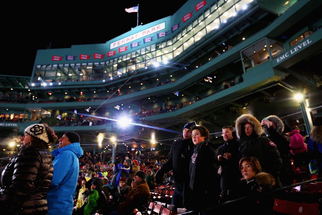 Fans look on at the Big Air at Fenway event in Boston, Massachusetts. 