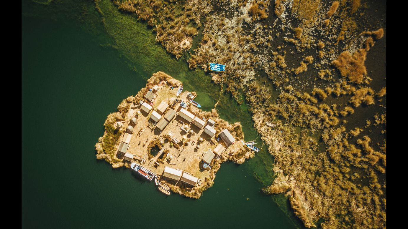 The bizarre floating Uros Islands of Lake Titicaca in Peru and Bolivia started appearing long before the Inca began carving stone cities. People known as the Uros fled their enemies, creating islands from reeds and grass and floating to safety in hidden corners of the lake.