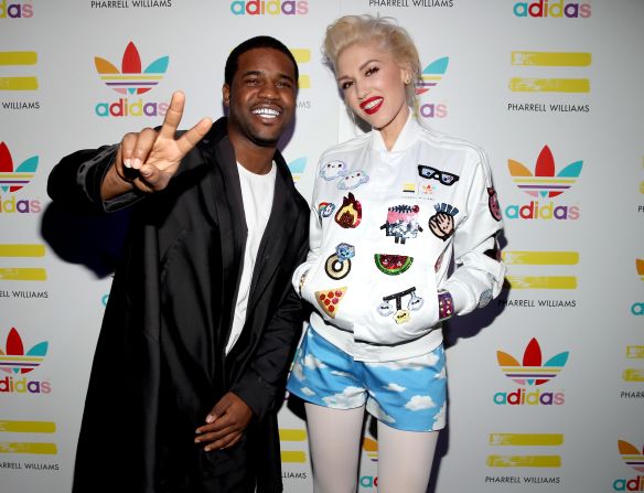 A$AP Ferg and Gwen Stefani attend the collaboration celebration of Pharell Williams and Adidas in Los Angeles 