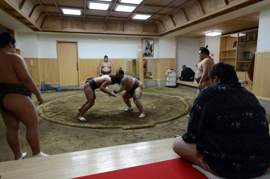 Sumo wrestlers live in a handful of designated stables, or beya, where they eat, sleep, and train. Their practice starts at around 5 a.m. and if visitors call in advance they can watch the showdown for free.