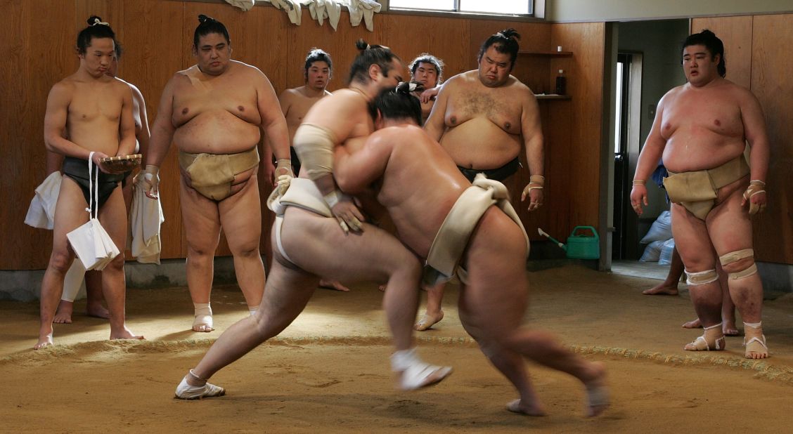 Catching a sumo tournament isn't always easy in Japan. But it is possible to sit in on the wrestlers' morning practice? 