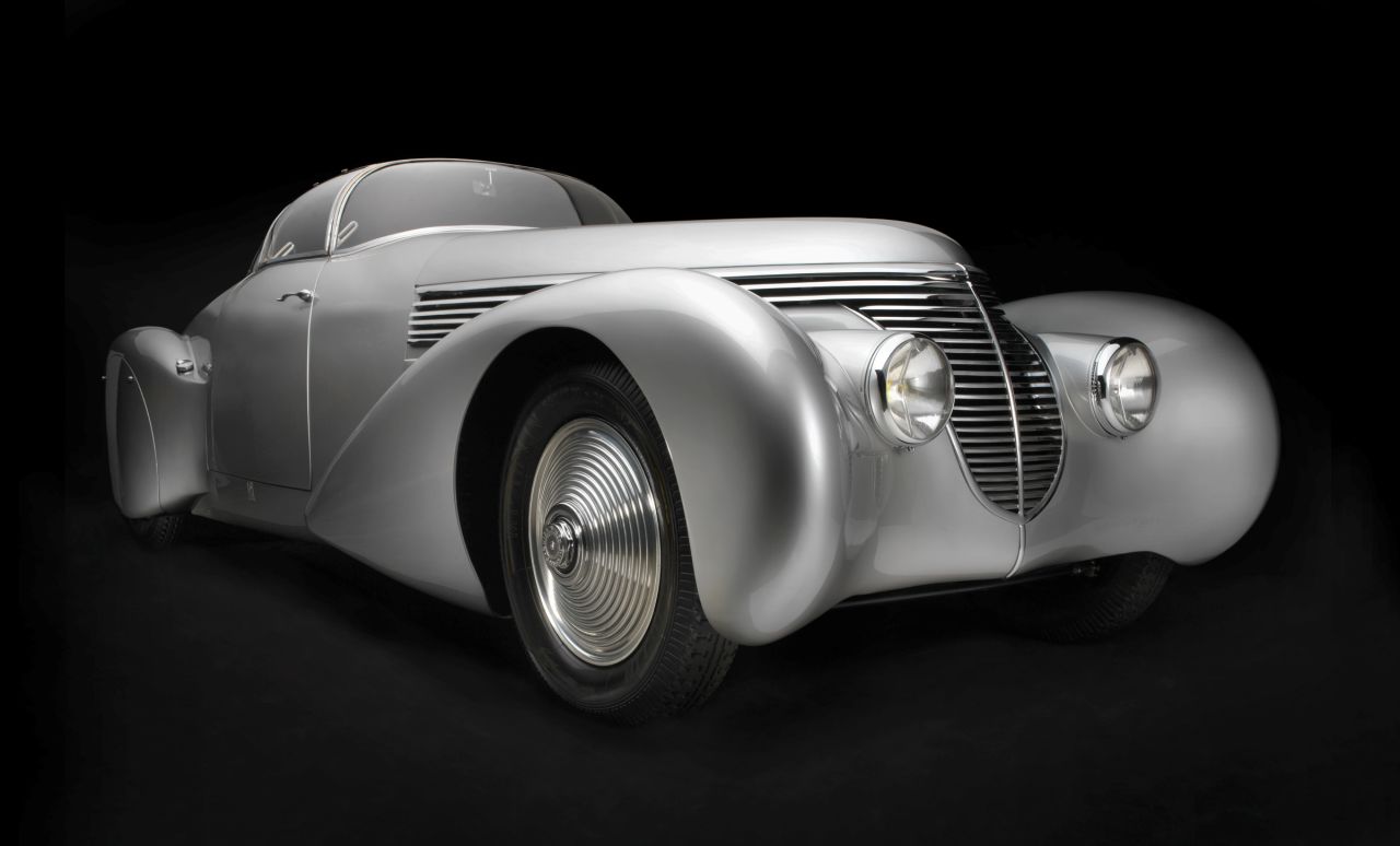 All the automobiles featured were created during the Art Deco period.
