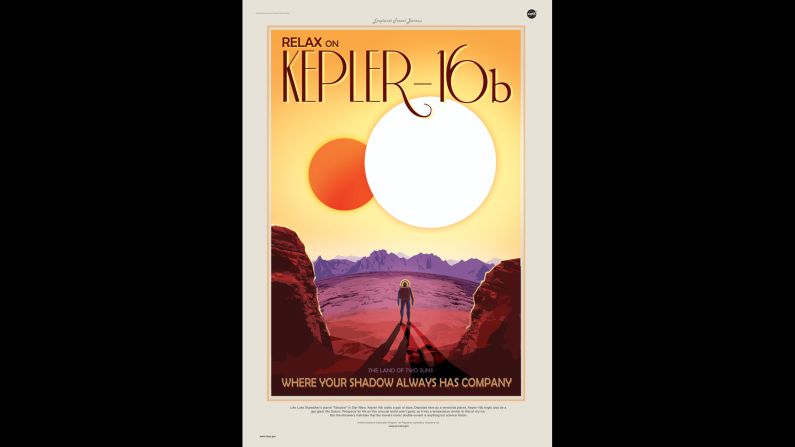 The extrasolar planet <a href="http://edition.cnn.com/2015/01/09/travel/nasa-vacation-posters/" target="_blank">Kepler-16b</a> is billed as the "land of two suns" for the twin orbs that shine down on it.