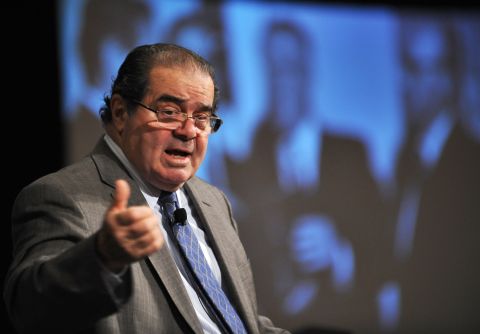 Scalia speaks during the American Bar Association's 59th annual antitrust law spring meeting in Washington on March 31, 2011.