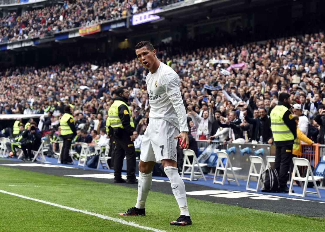  Cristiano Ronaldo celebrates after scoring against Athletic Bilbao.