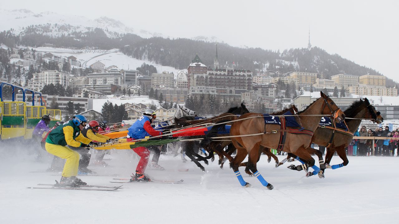 Drivers wear protective suits to protect themselves from the flying ice.