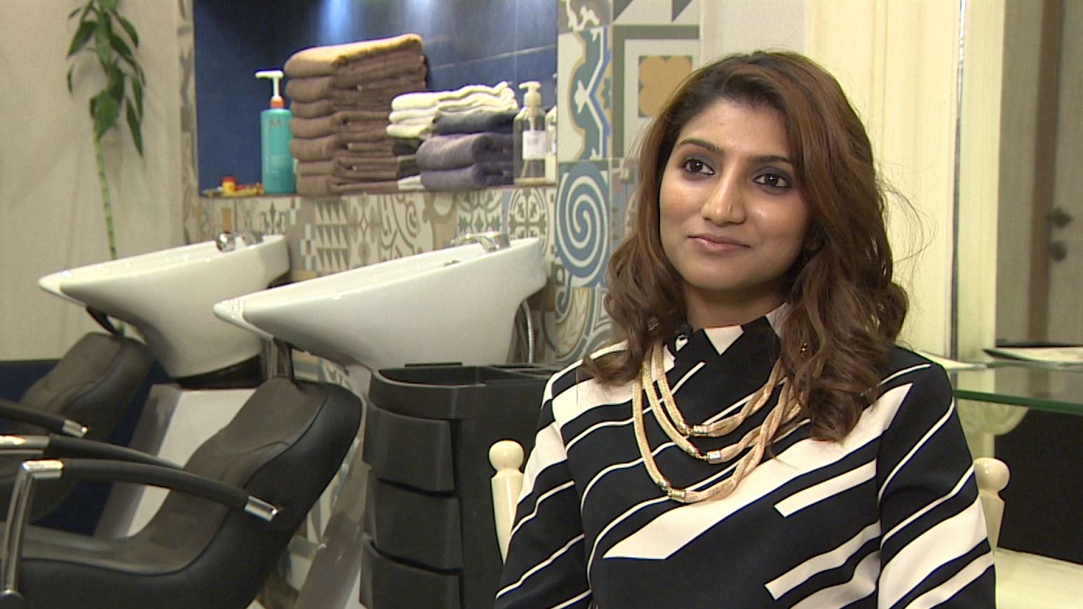 Sneha Daftary at her hair salon Vous in Mumbai, India