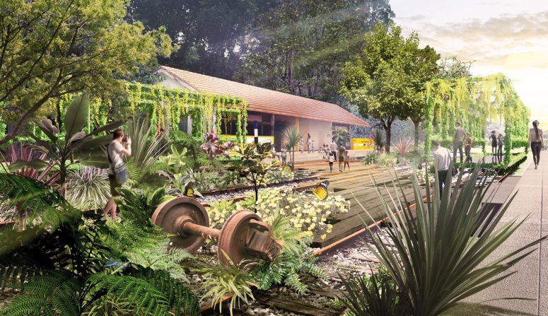Former stations and other railway artifacts will be restored and celebrated in the new park. The former Bukit Timah Railway Station will be themed The Station Garden. 