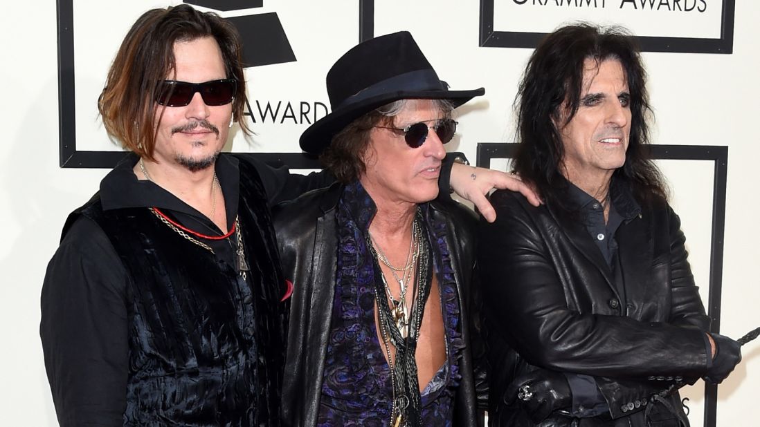 The rock supergroup Hollywood Vampires: From left, Johnny Depp, Joe Perry and Alice Cooper
