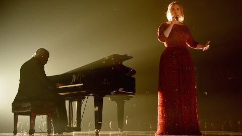 Adele performs at Grammy Awards in February. 