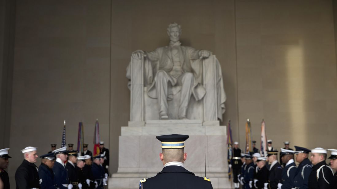 Federal officials announced that philanthropist David Rubenstein will give $18.5 million to restore and upgrade the Lincoln Memorial, shown here during a wreath-laying ceremony celebrating the 16th President's 207th birthday on Friday, February 12.