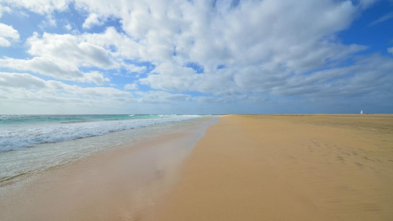 Praia de Santa Maria in Cape Verde is a "very picturesque beach with plenty of space and clean pale sand," one reviewer says.