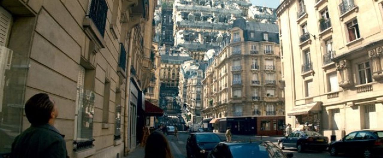 Cities fold in on themselves, in "Inception."