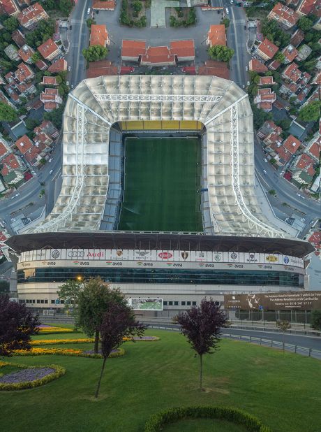 While this football stadium presents a daunting prospect for any would-be goalie. 