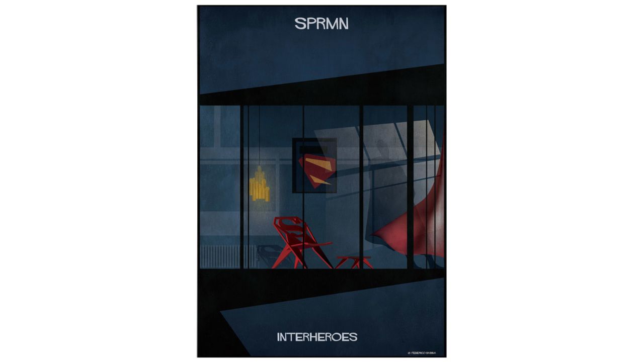 For the series, Babina imagines and sketches the homes of world favorite superheroes.