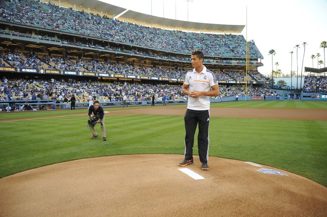 Ronaldo's superstar status would fit the Hollywood lifestyle. He has been romantically linked with two of its most famous inhabitants -- Kim Kardashian and Paris Hilton -- and even threw a ceremonial first pitch before the LA Dodgers played the New York Yankees in July 2013.