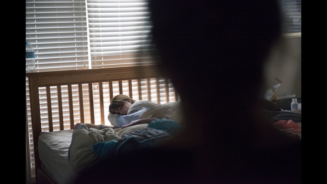 Klein's daughter Lauryn checks in on her after she went to her bedroom. Klein and her husband have four children.