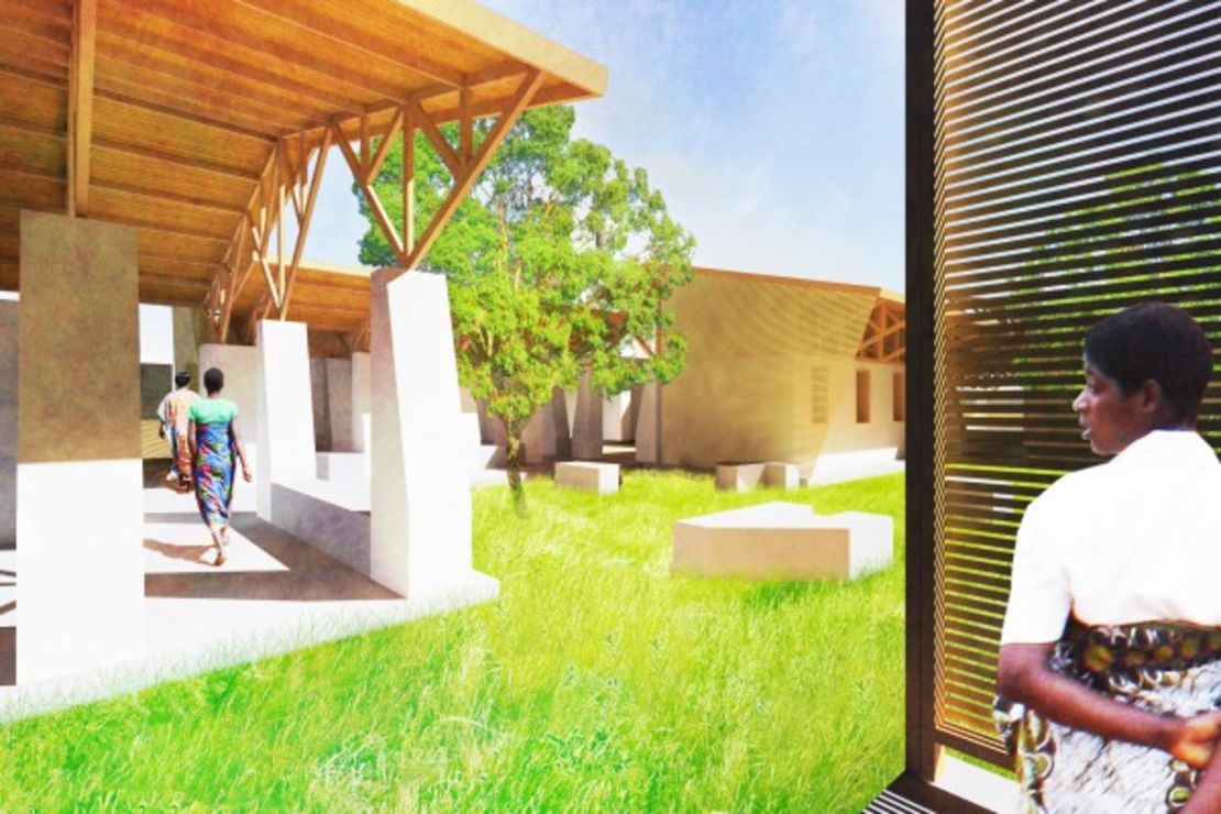 An artists rendering of a maternity waiting village, Malawi