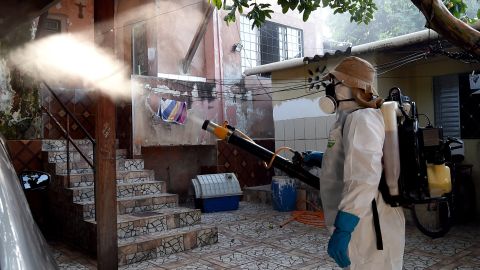 A health worker fumigates an area in Gama, Brazil, to combat the Aedes aegypti mosquito on Wednesday, February 17. The mosquito carries the <a href="http://www.cnn.com/specials/health/zika" target="_blank">Zika virus,</a> which has suspected links to birth defects in newborn children. The World Health Organization expects the Zika outbreak to spread to <a href="http://www.cnn.com/2016/01/25/health/who-zika-virus-americas/index.html" target="_blank">almost every country in the Americas.</a>