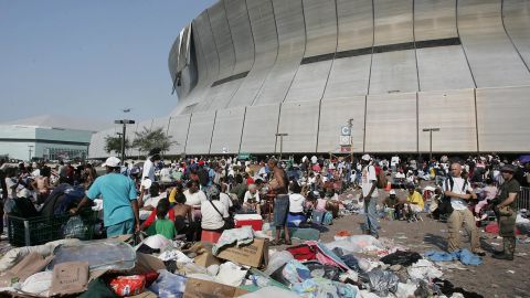 The Superdome in New Orleans became a shelter of last resort for thousands during Hurricane Katrina.