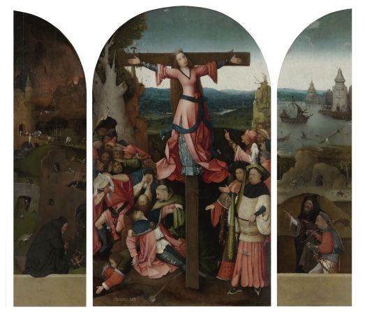 The surviving works -- including this Saint Wilgefortis Triptych -- present Bosch's wildly imaginative and often unnerving vision. 