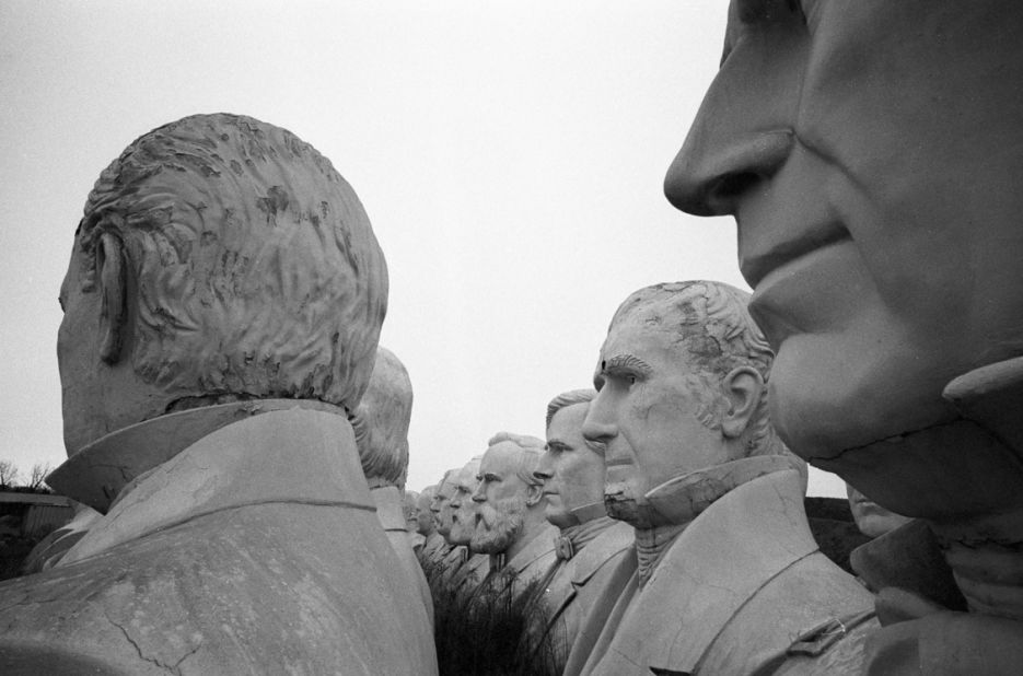 Washington's bust is joined by dozens of other former U.S. presidents who were rescued by concrete businessman Howard Hankins. 