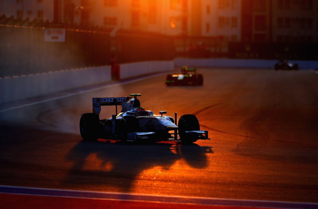 Haryanto driving during the GP2 Feature Race at Sochi Autodrom on in October 2015.