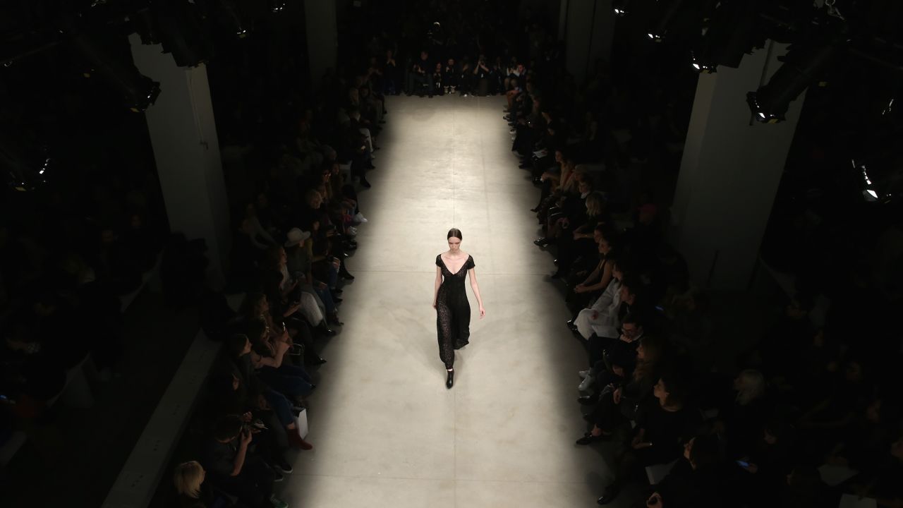A model walks the runway wearing Yigal Azrouel's fall 2016 line. An Israeli-American designer, Azrouel launched his first line in New York almost two decades ago.