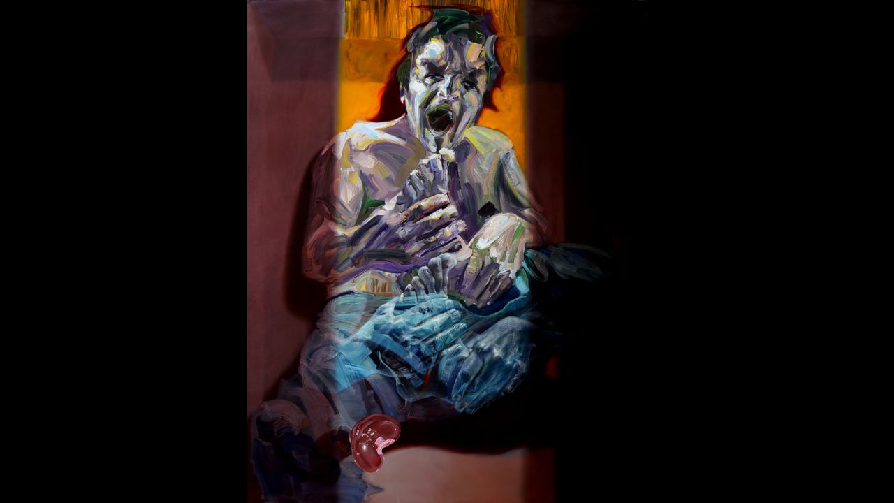 "I'm inspired by human faces. Their eyes, their smells, their bodies" reflects Shamma. The title of this work: "Donor."