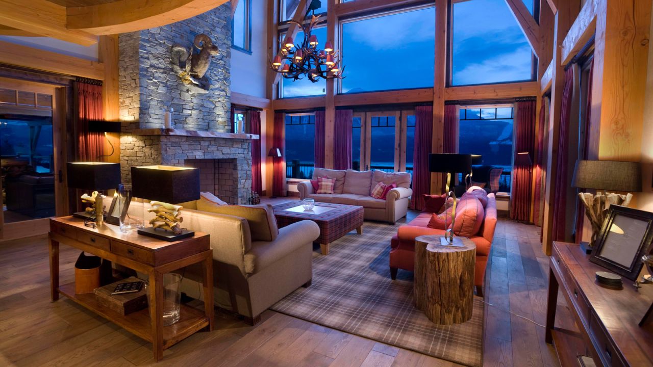 <strong>Bighorn Lodge:</strong> Kick up your feet at this an ultra-luxe alpine-style chalet for 16 people. Overlooking the Columbia River at the foot of Revelstoke Mountain Resort, it even has its own helipad.