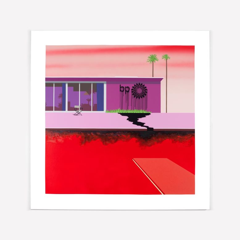 <em>Oil Painting BP Pink / Red,</em> 2015, Zevs