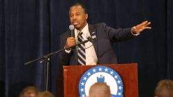Republican presidential candidate Dr. Ben Carson speaks to cadets at the Citadel on February 19, 2016 in Charleston, South Carolina.
