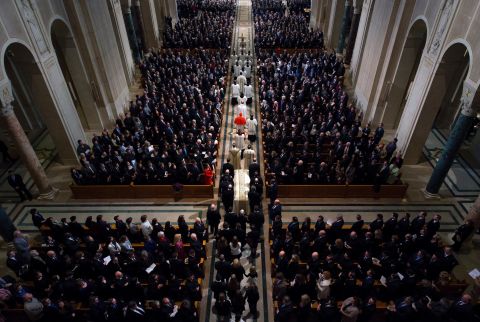 Scalia's casket is taken into the Basilica of the National Shrine of the Immaculate Conception on February 20 in Washington. 