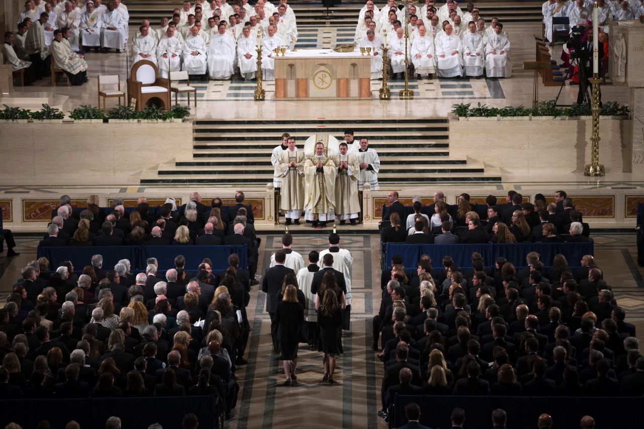 The Rev. Paul Scalia, son of Supreme Court Justice Antonin Scalia, leads the funeral Mass for his father on February 20.