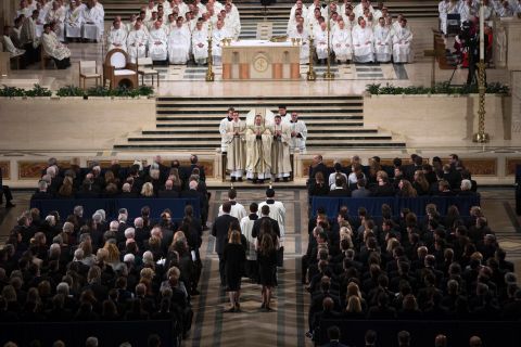 The Rev. Paul Scalia, son of Supreme Court Justice Antonin Scalia, leads the funeral Mass for his father on February 20. 