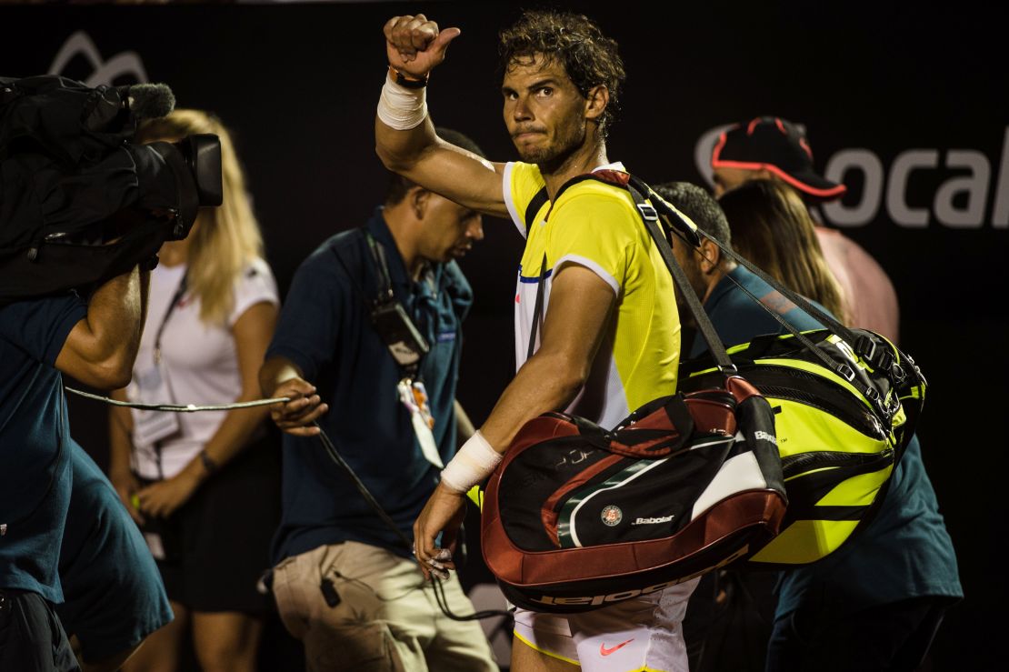 Rafael Nadal makes a rueful farewell after losing in the semifinals in Rio.