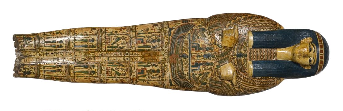 Researchers found the prints on an inner coffin lid of a priest called Nespawershefyt, also known as Nes-Amun.