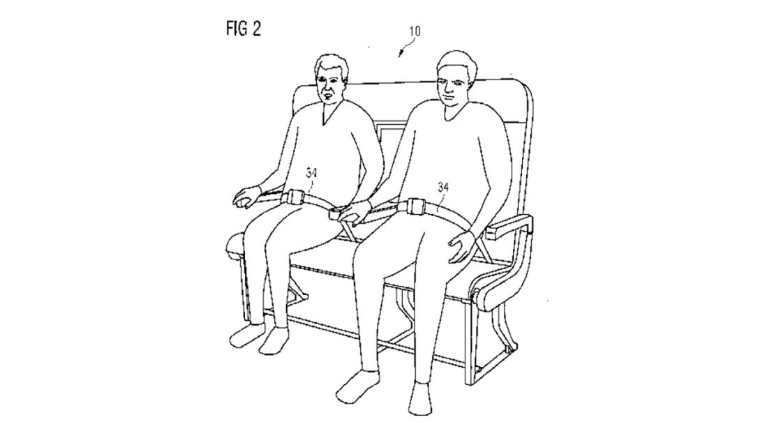 This month Airbus filed a patent for "a re-configurable passenger bench seat" to accommodate passengers of all sizes. 