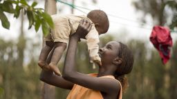 A mother and child in Mwea Village, Kenya.